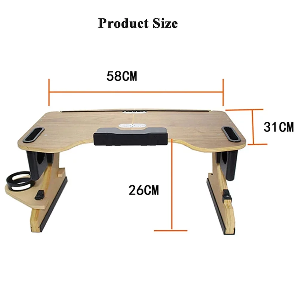 Foldable Laptop desk and Cup Slot,Laptop Desk Breakfast Tray with Foldable Legs Lazy Laptop Table (Black)