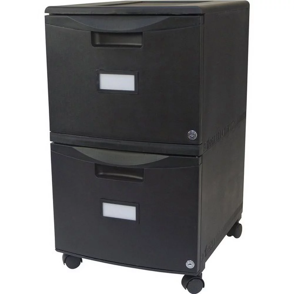 Storex 2-Drawer Locking Mobile Filing Cabinet - 15.5