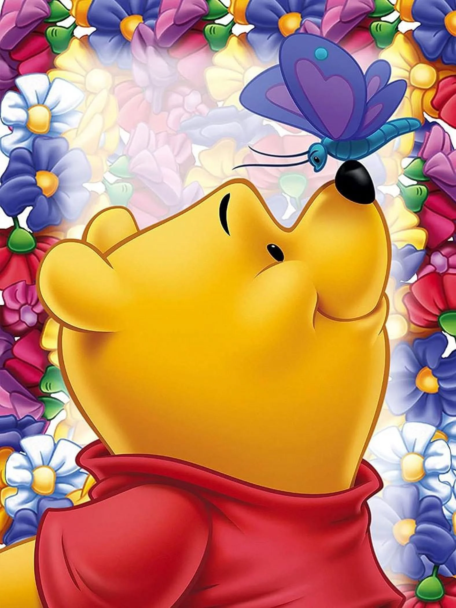 DIY 5D Diamond Painting Kit for Adult Kids Beginner, Winnie the Pooh Full Drill Round Diamond Embroidery Arts Painting by Number Kit for Relaxation, Home Wall Decor Gift 12x16 inch