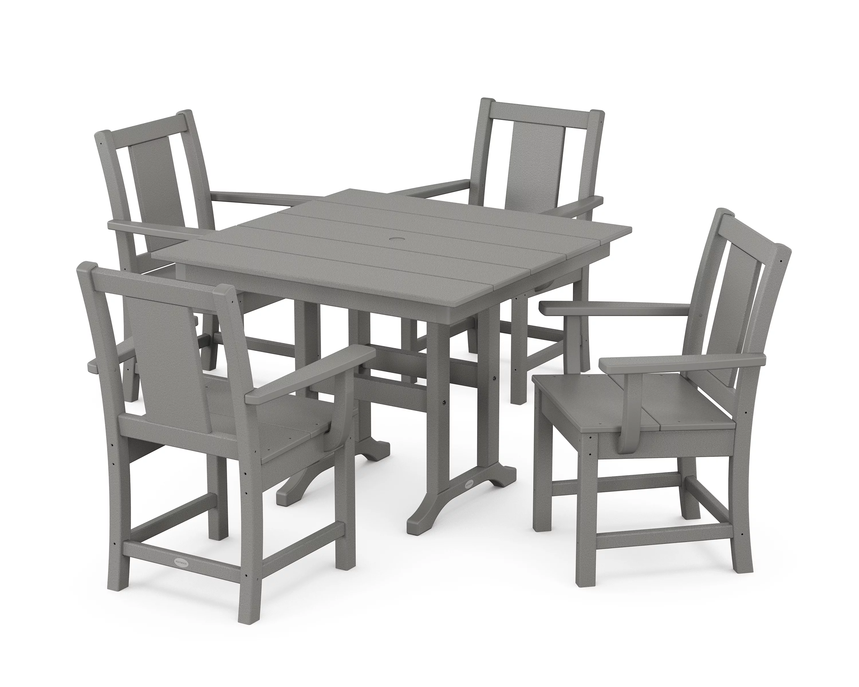 POLYWOOD® Prairie 5-Piece Farmhouse Dining Set in Slate Grey