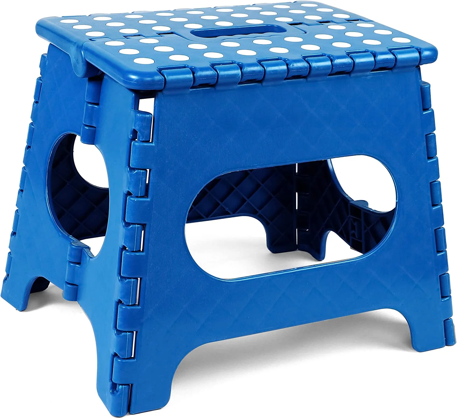 U-SHARE Folding Step Stool - (Pack of 12) Foot Stool with 11 Inch Height - Holds Up to 300 lbs - Lightweight Plastic Foldable Step Stool for Kids, Kitchen, Bathroom & Living Room (Blue)