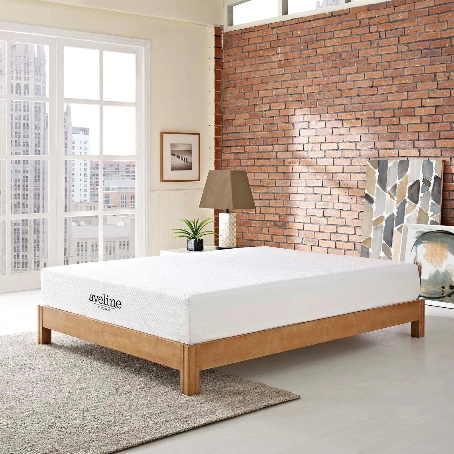 Modern Contemporary Urban Design Bedroom 10inch Full Size Mattress, White, Fabric
