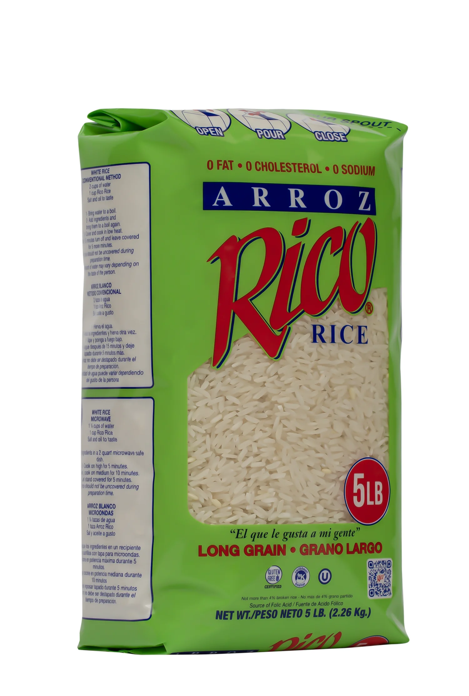 Rico Long Grain Rice 5 lb Gluten Free Made in Puerto Rico