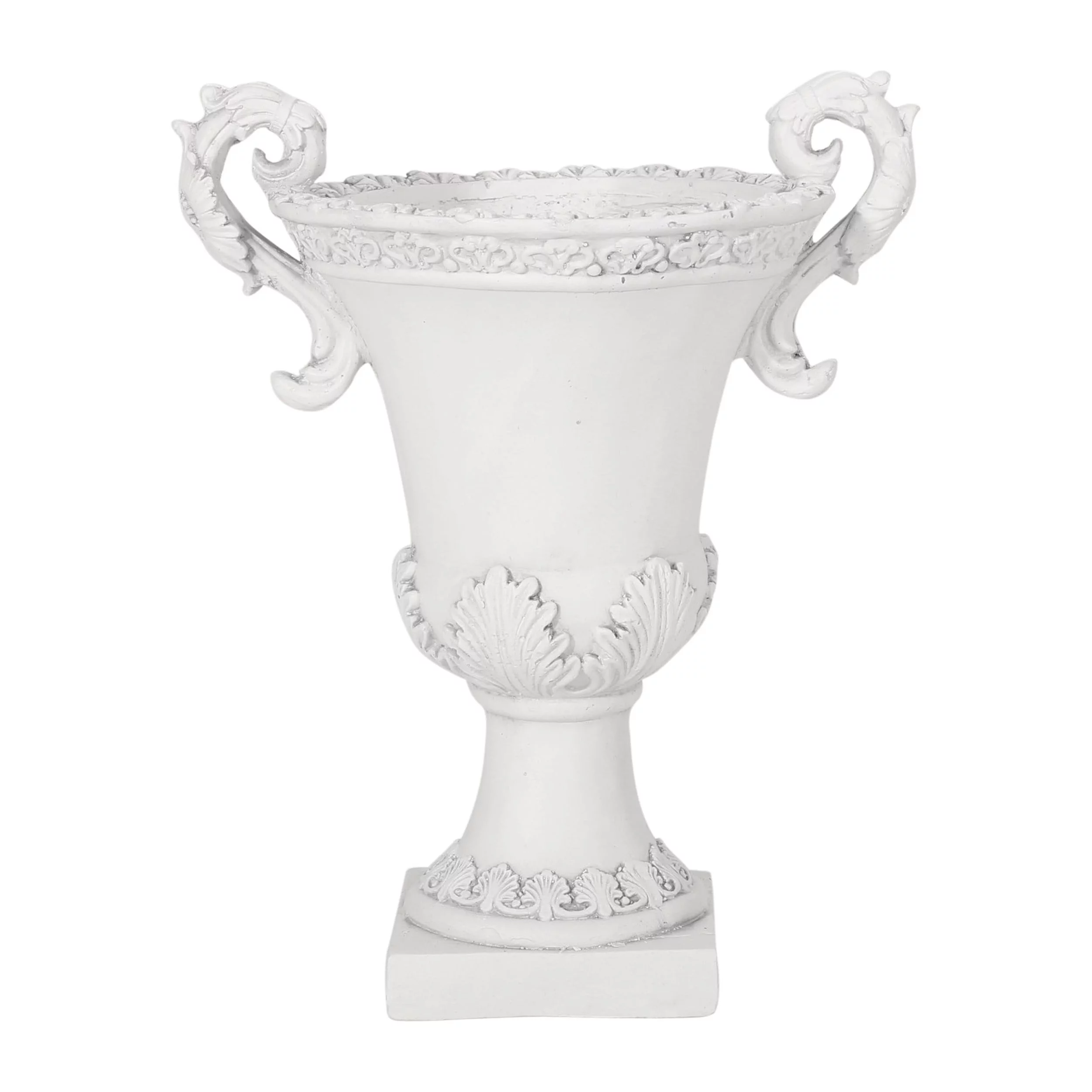 Renee Chalice Garden Urn Planter, Roman, Botanical, Antique White