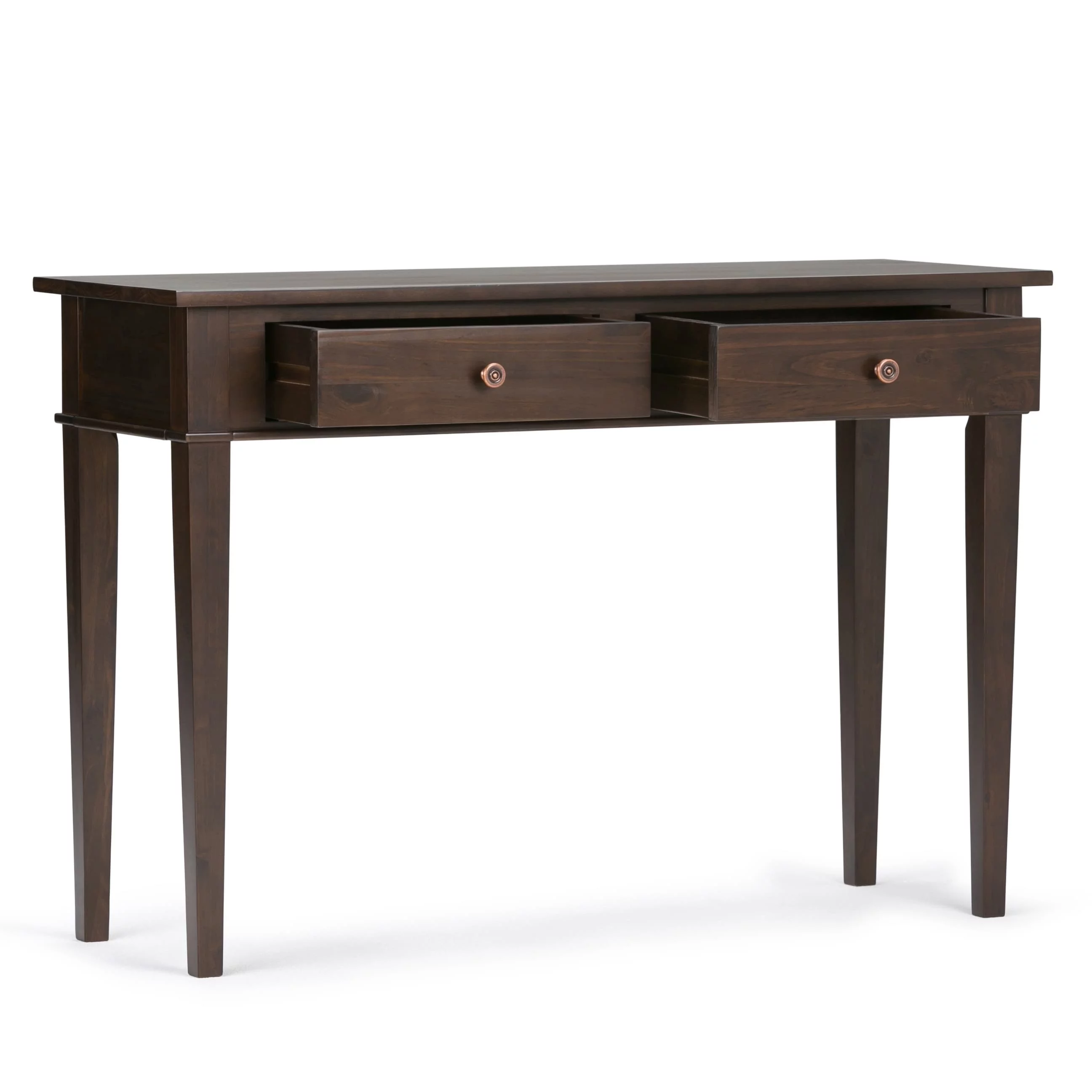 WyndenHall  Sterling SOLID WOOD 44 inch Wide Transitional Console Sofa Table in Dark Tobacco Brown - 44 W x 16 D x 30 H