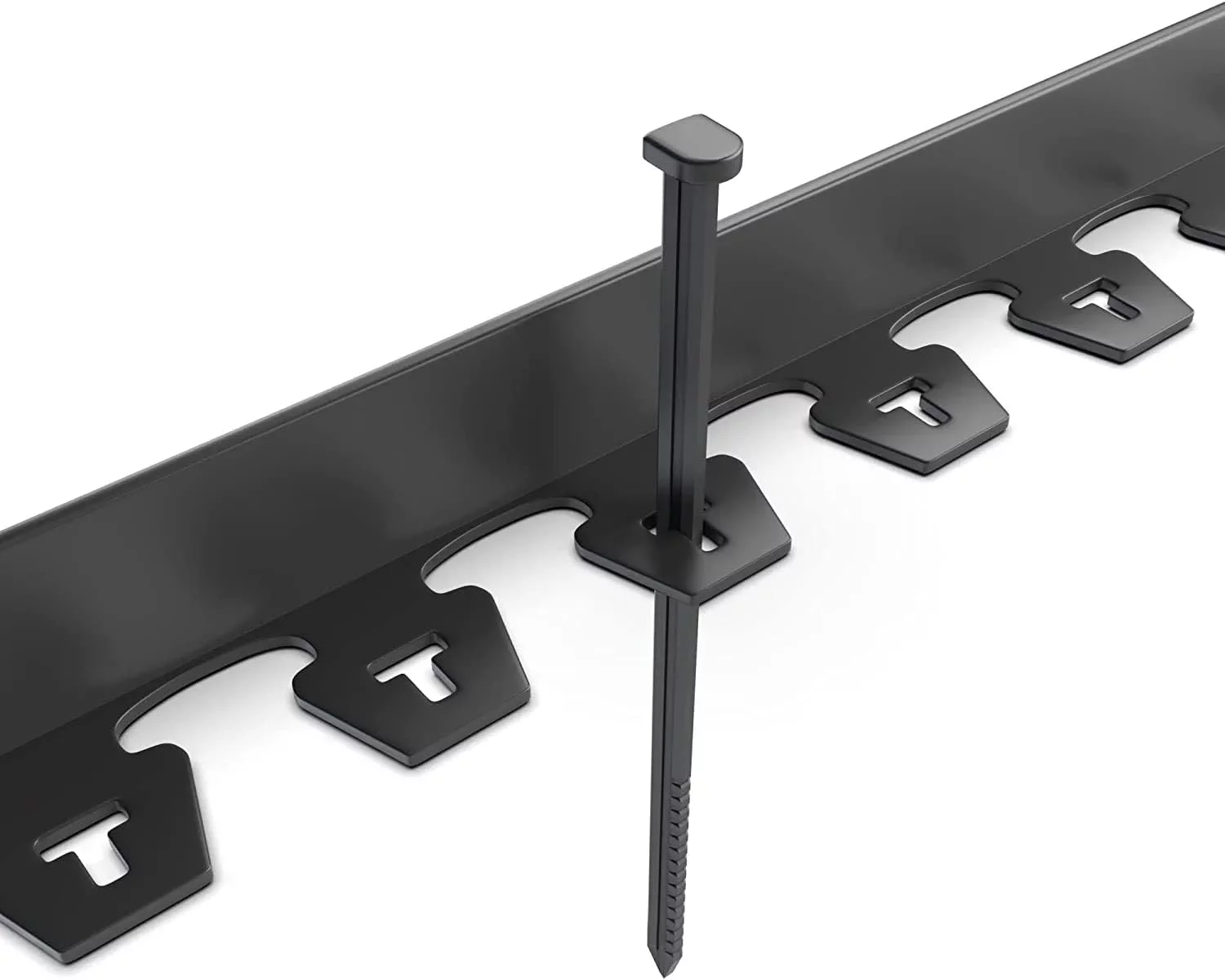 Garden Border | Edging For Straight, Curved, Or 90 Degree Landscaping Borders | Durable HDPE With 24 Anchoring Stakes - 60 Feet, Black