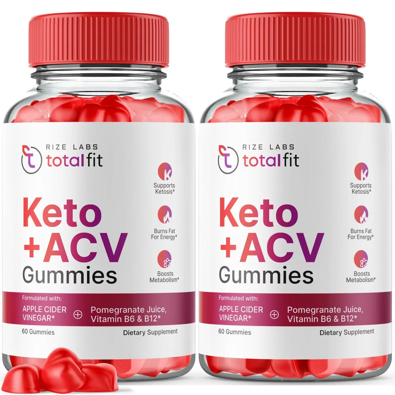 (2 Pack) Total Fit Keto Gummies - Total Fit Keto ACV Gummies, Total Fit Advanced Formula (120 Gummies)