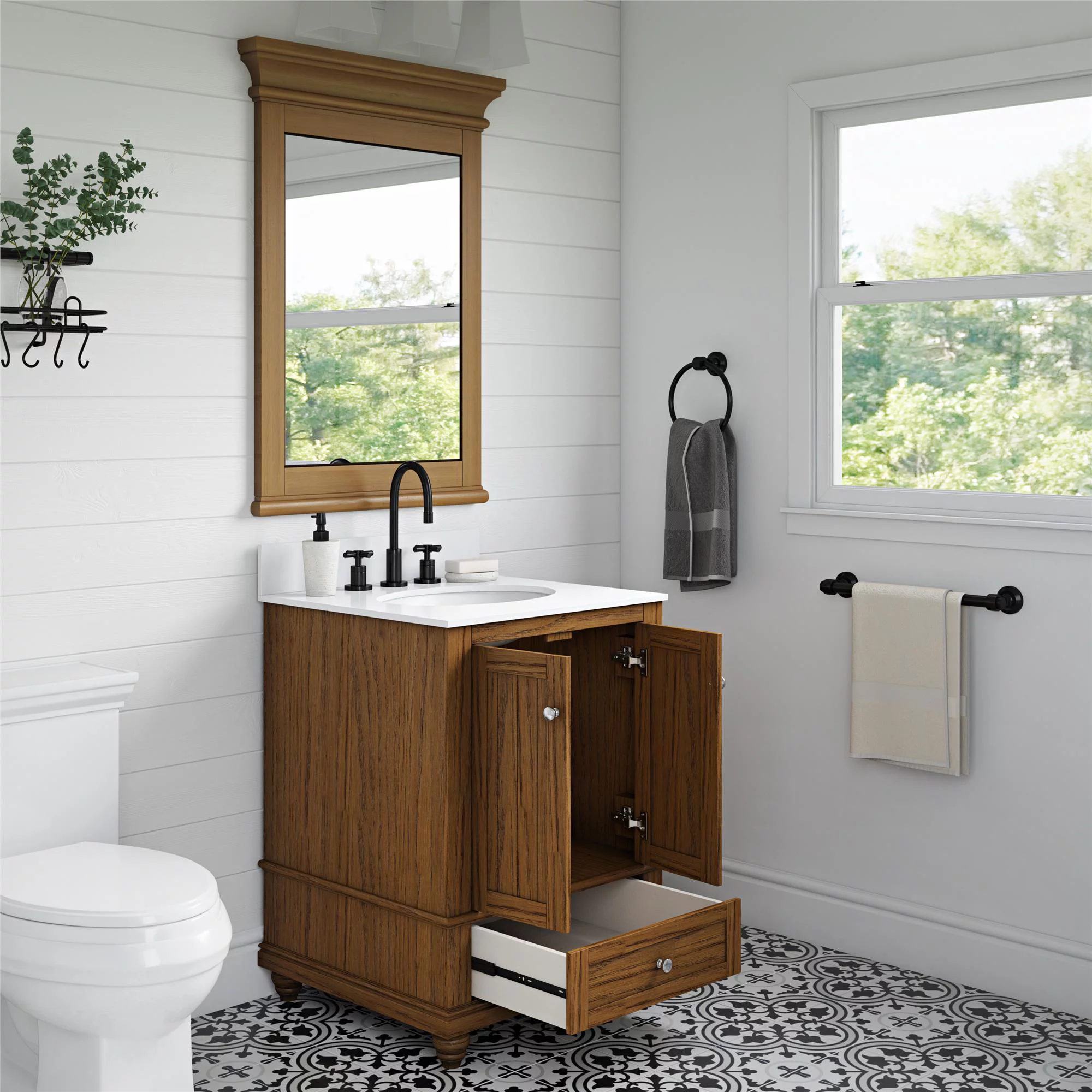 DHP Monteray Beach 24 Inch Bathroom Vanity with Sink, Natural