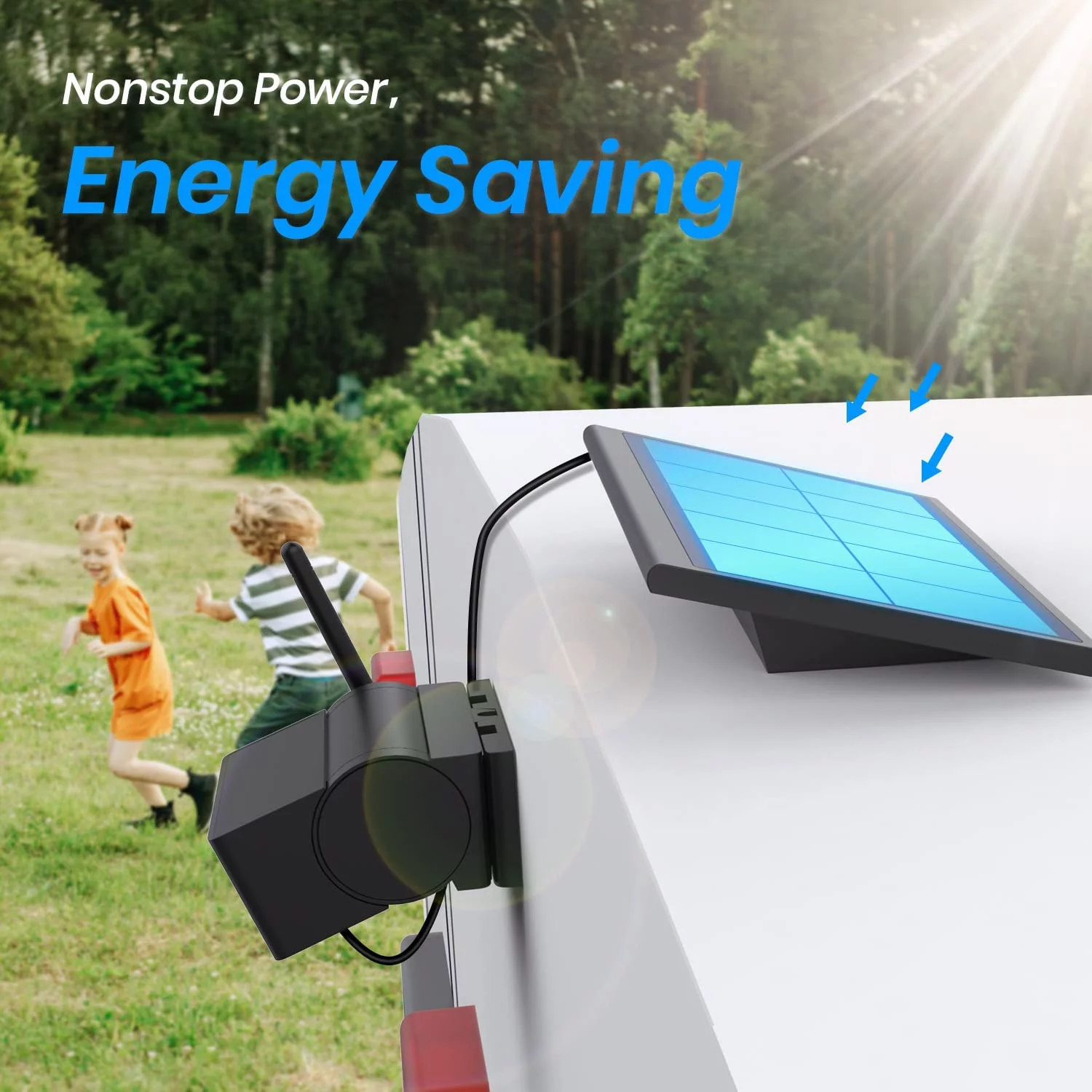 Auto-Vox Solar Wireless Backup Camera for Trucks, RV Wireless Security Back Up Camera Systems with 7'' Monitor 2 Channel Camera HD Reverse Trailer Camera(Solar4)