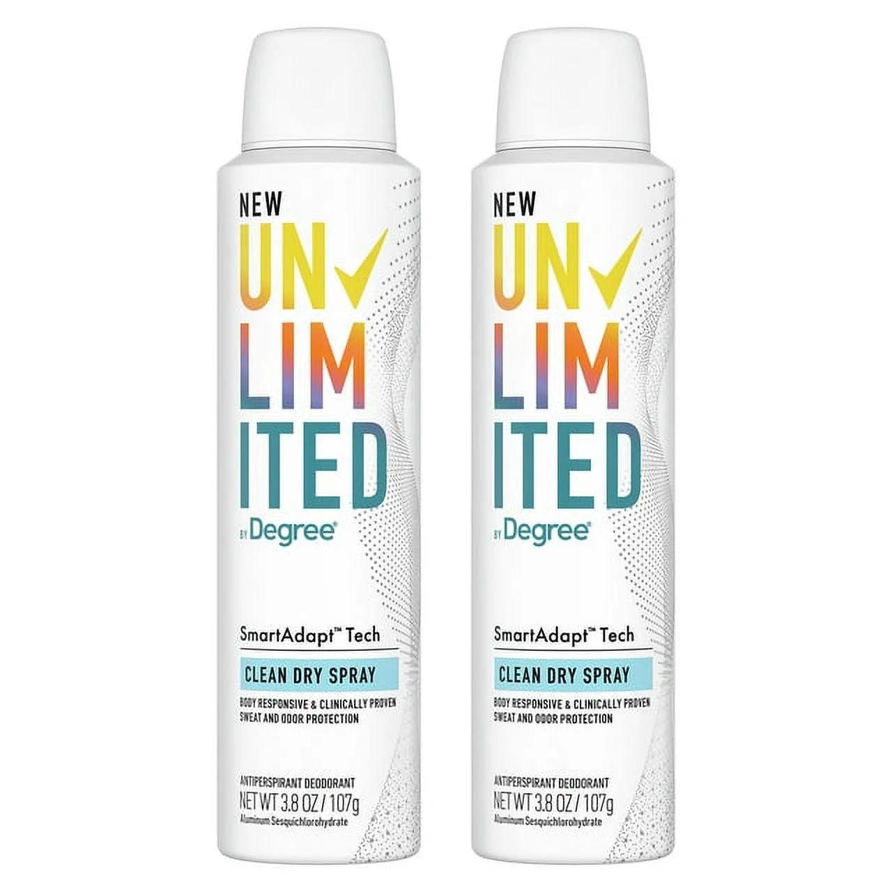 2 Pack! Degree Unlimited Long Lasting Antiperspirant Deodorant Dry Spray, Clean, 3.8 oz
