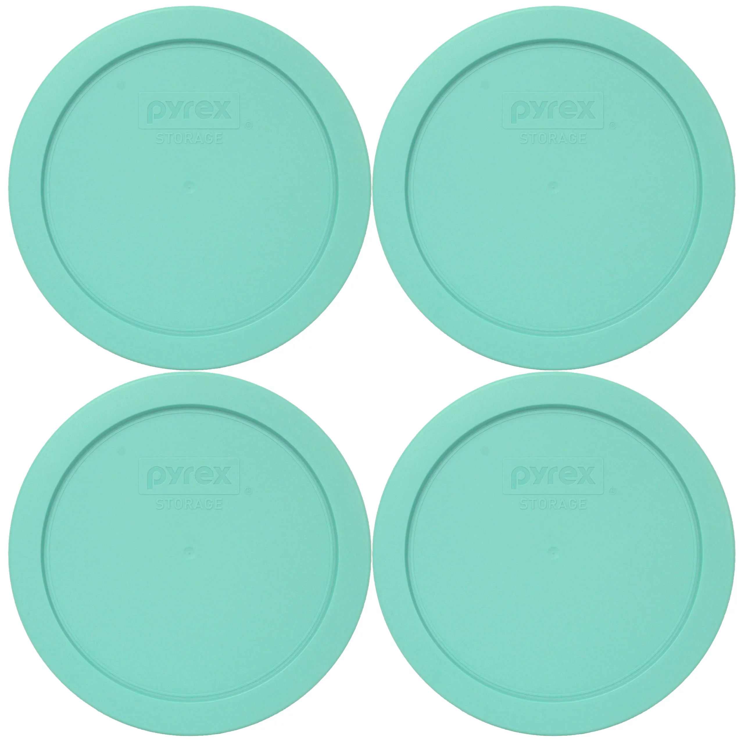 Pyrex 7201-PC Sea Glass Blue/Green Plastic Storage Replacement Lid Cover (4-Pack)