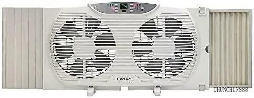 Electrically Reversible Window Fan With Remote Control, 9 INCH, White