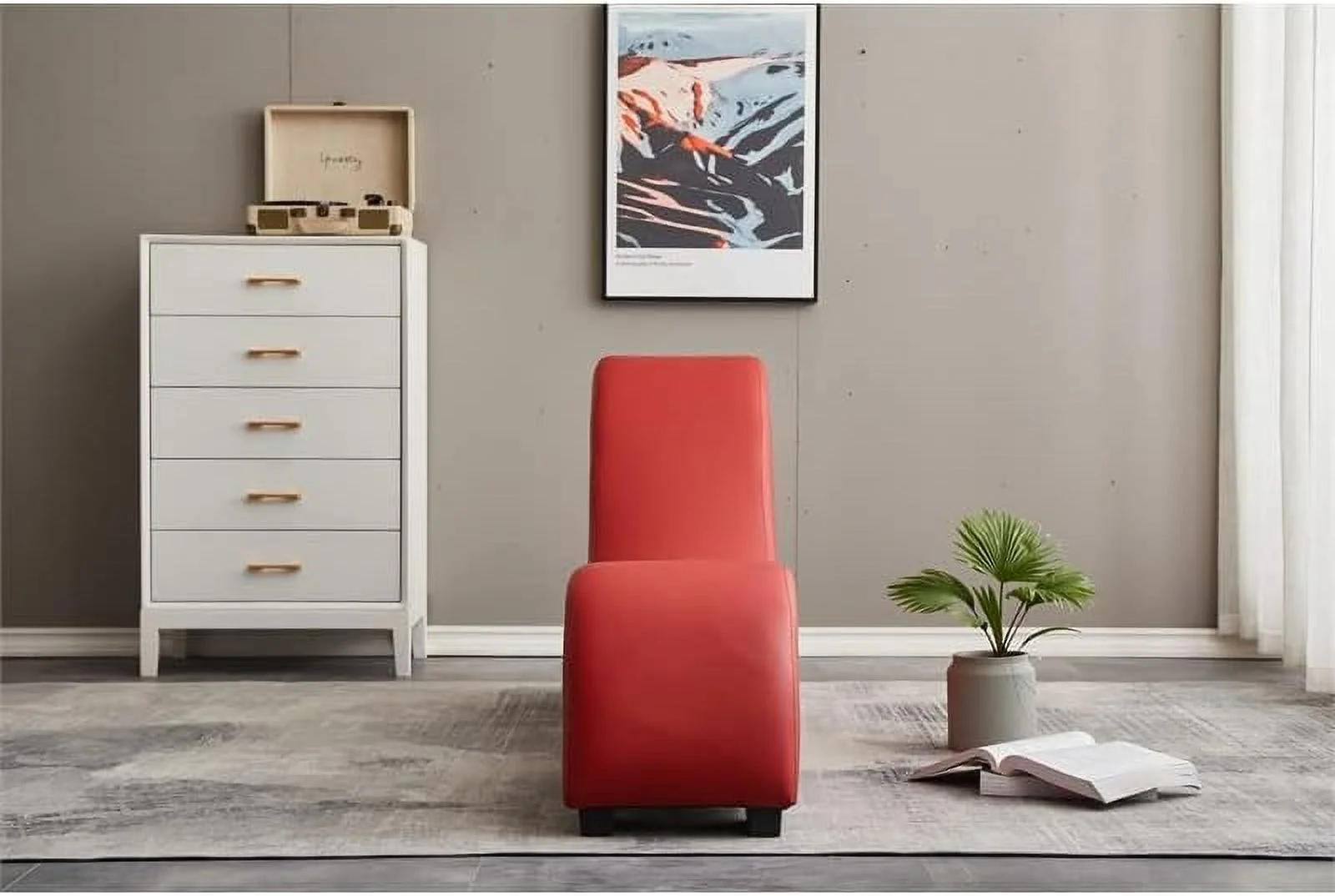 Kolar Faux Leather Yoga Relaxing Chaise In Red