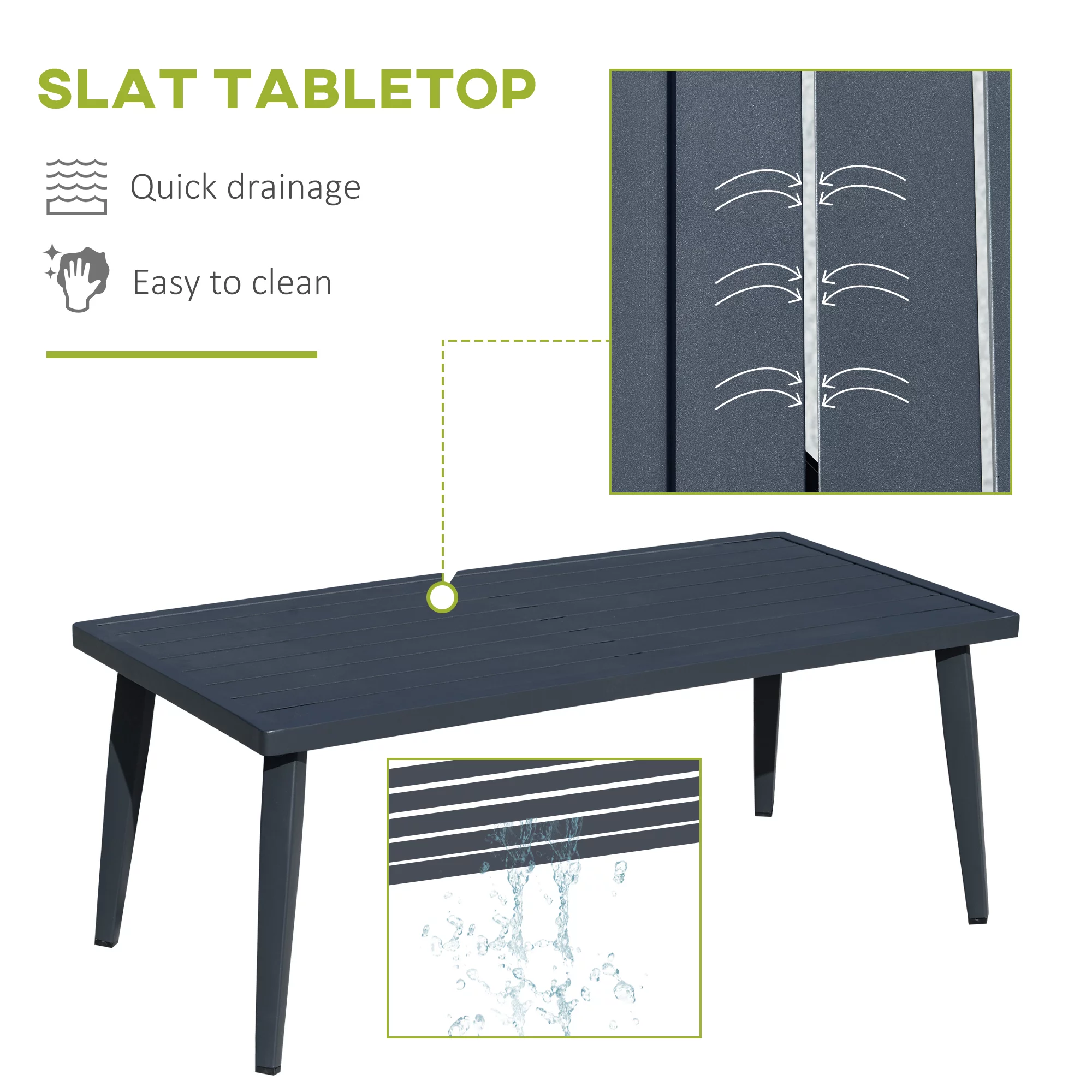 Outsunny 4 Piece Patio Furniture Set, Aluminum Conversation Set, Dark Grey