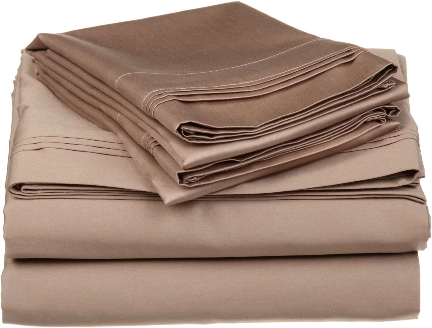 Alive Pixels Flat Sheet Taupe Solid 100% Cotton 1Pc Top Sheet 800TC (King, Taupe)