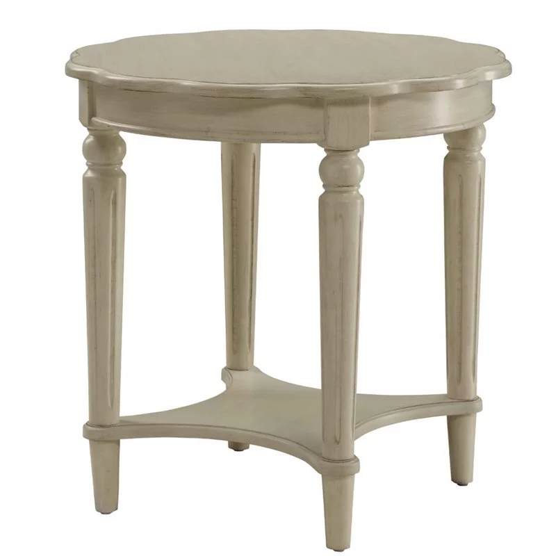 Home Square 2-Piece Furniture End Table Set in Antique White