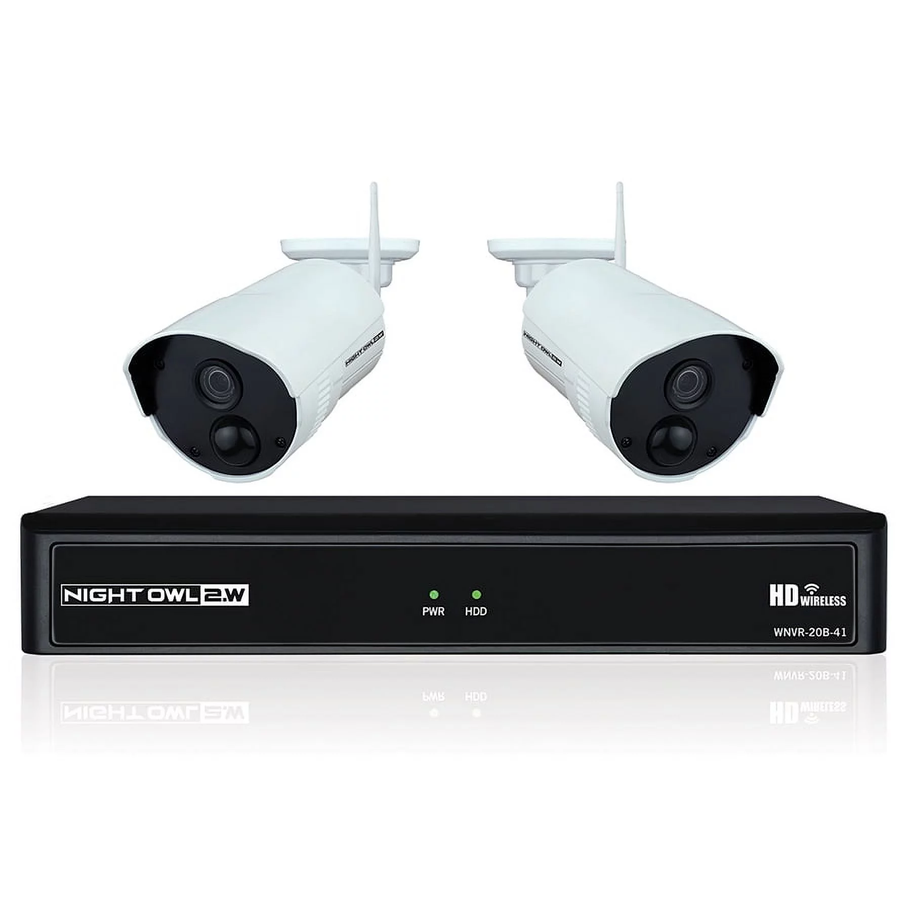 Night Owl 4 Channel 1080p Wireless Smart Security Hub with 1 TB Pre-Installed Hard Drive and 2 x 1080p Infrared IP Cameras with Two-Way Audio, 300 ft. wireless signal, 100 ft. night vision