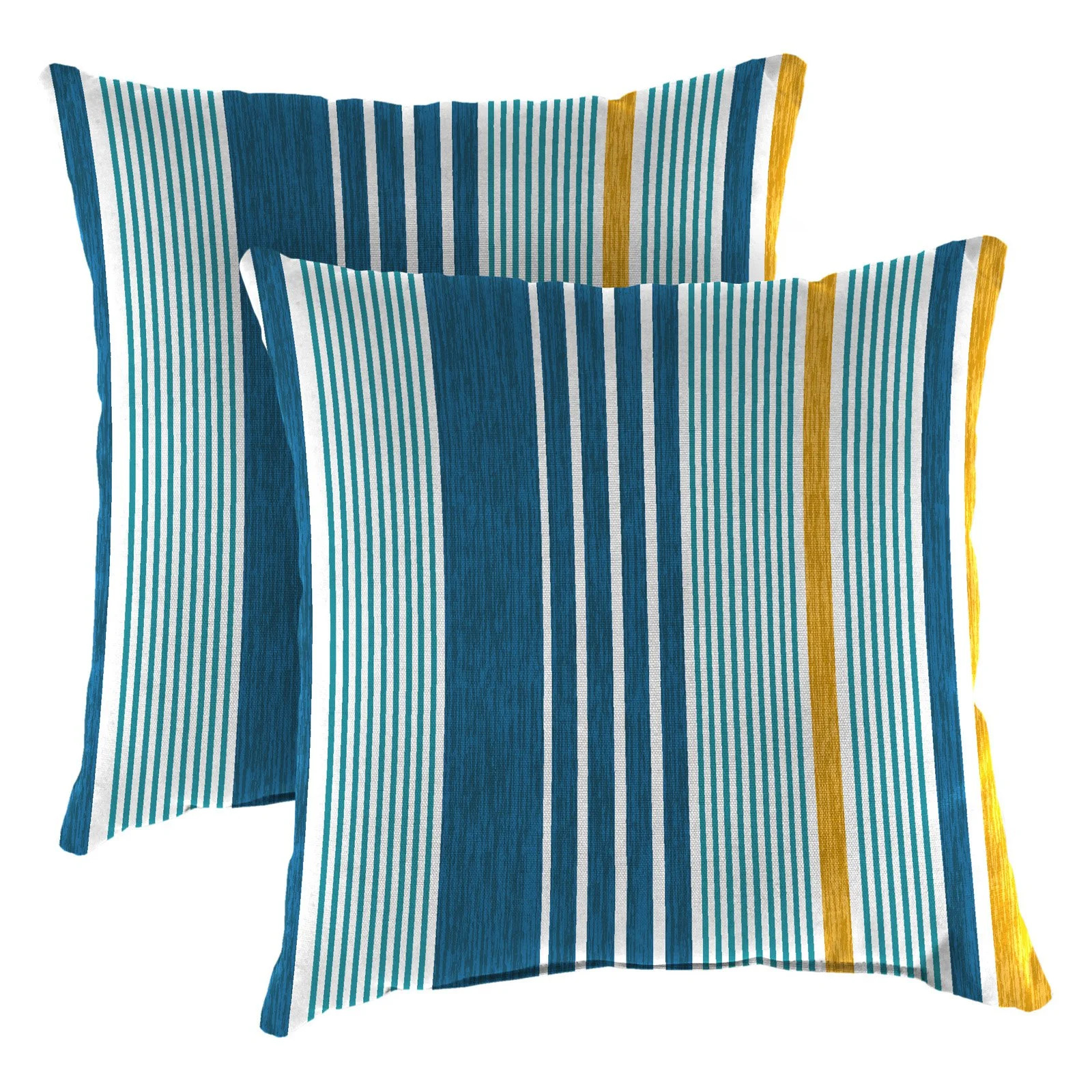 Jordan Manufacturing Capri Striped Square Knife Edge Outdoor Wicker Toss Pillow - Set of 2