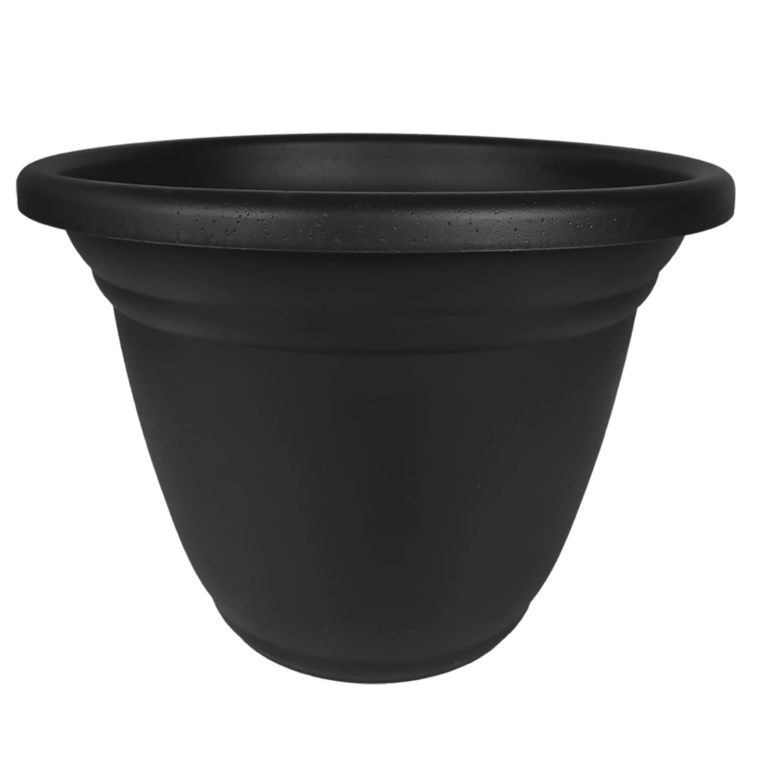 HC Companies Mojave 22 x 16.5 Inch Round Plastic Flower Planter Pot, Black