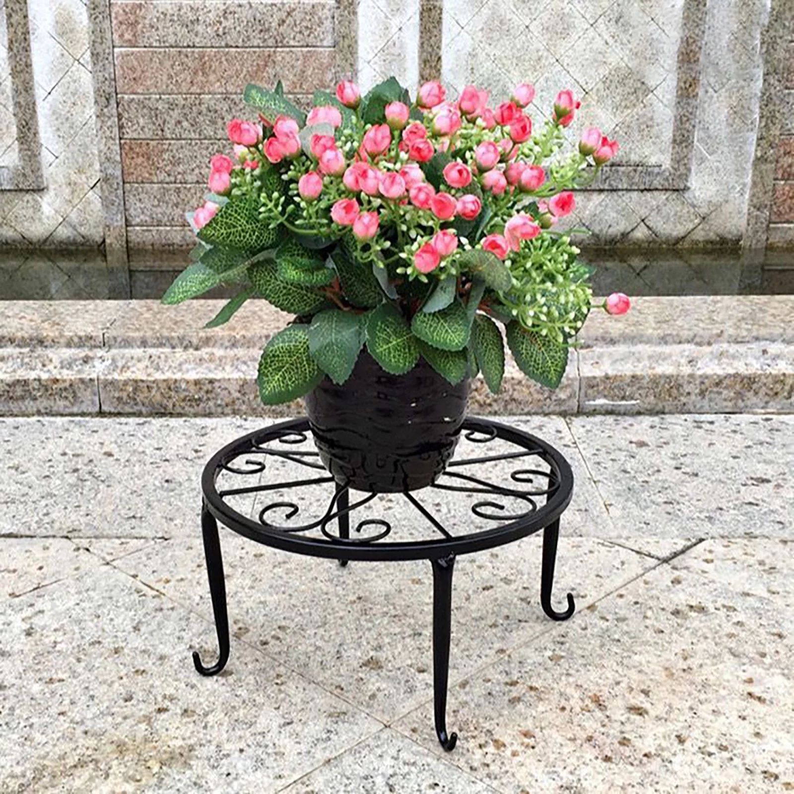 MOQIN Metal Plant Stands for Flower Pot, Heavy Duty Potted Holder, Indoor Outdoor Metal Rustproof Garden Container Round Supports Rack for Planter