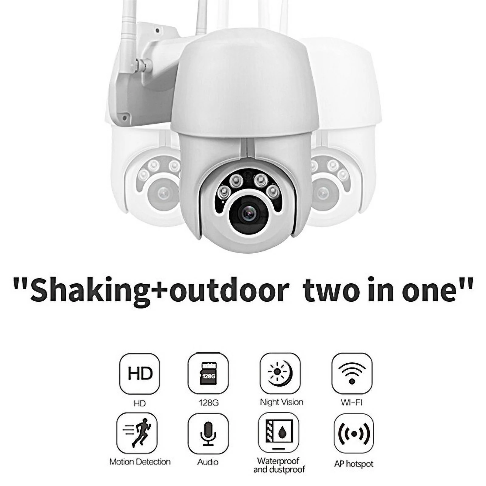 Security Camera Outdoor, Wireless 1080P Home Security Camera with Color Night Vision, Motion Detection and Alarm, 2-Way Talk, IP66 Waterproof