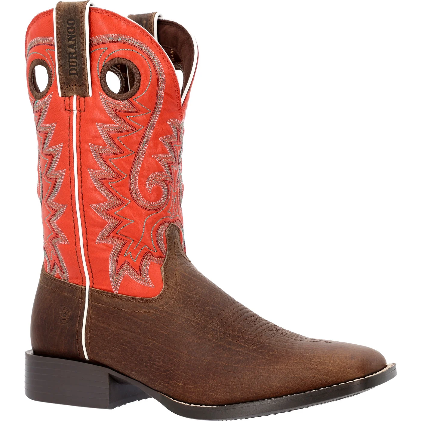 Durango® Westward™ Dark Hickory and Chili Red Western Boot Size 9.5(M)