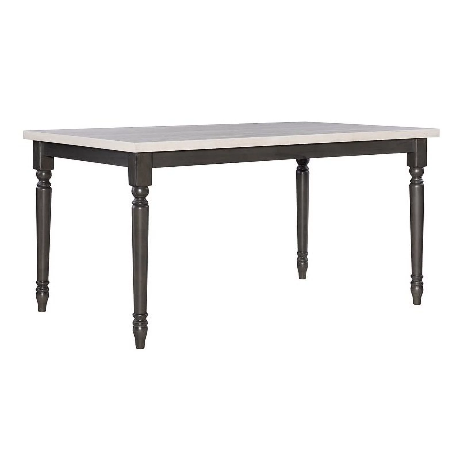 Pemberly Row Contemporary Wood Dining Table in Smokey White and Dark Gray