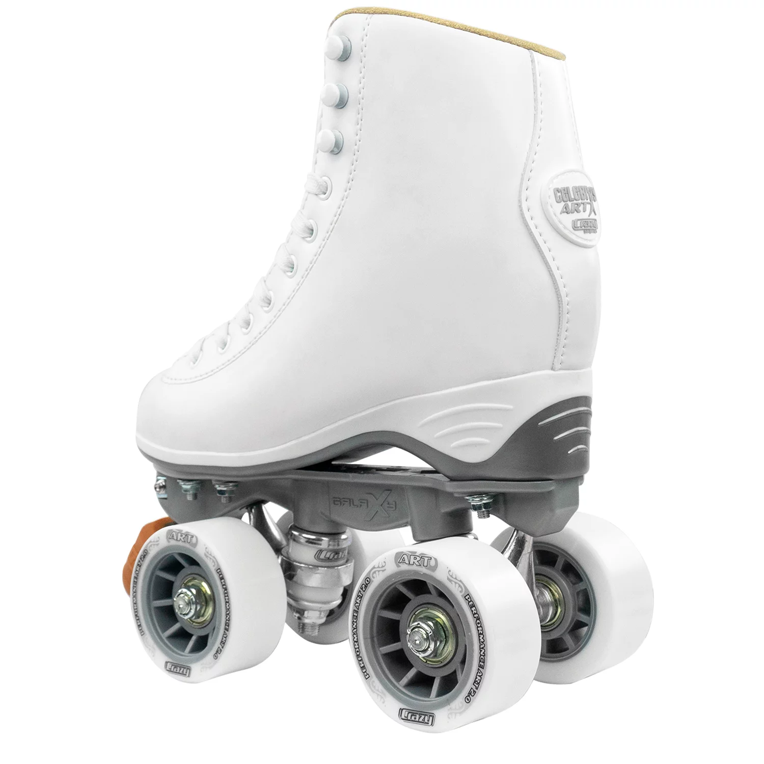 Crazy Skates Celebrity Art Roller Skates - Classic High White Artistic Quad Skate