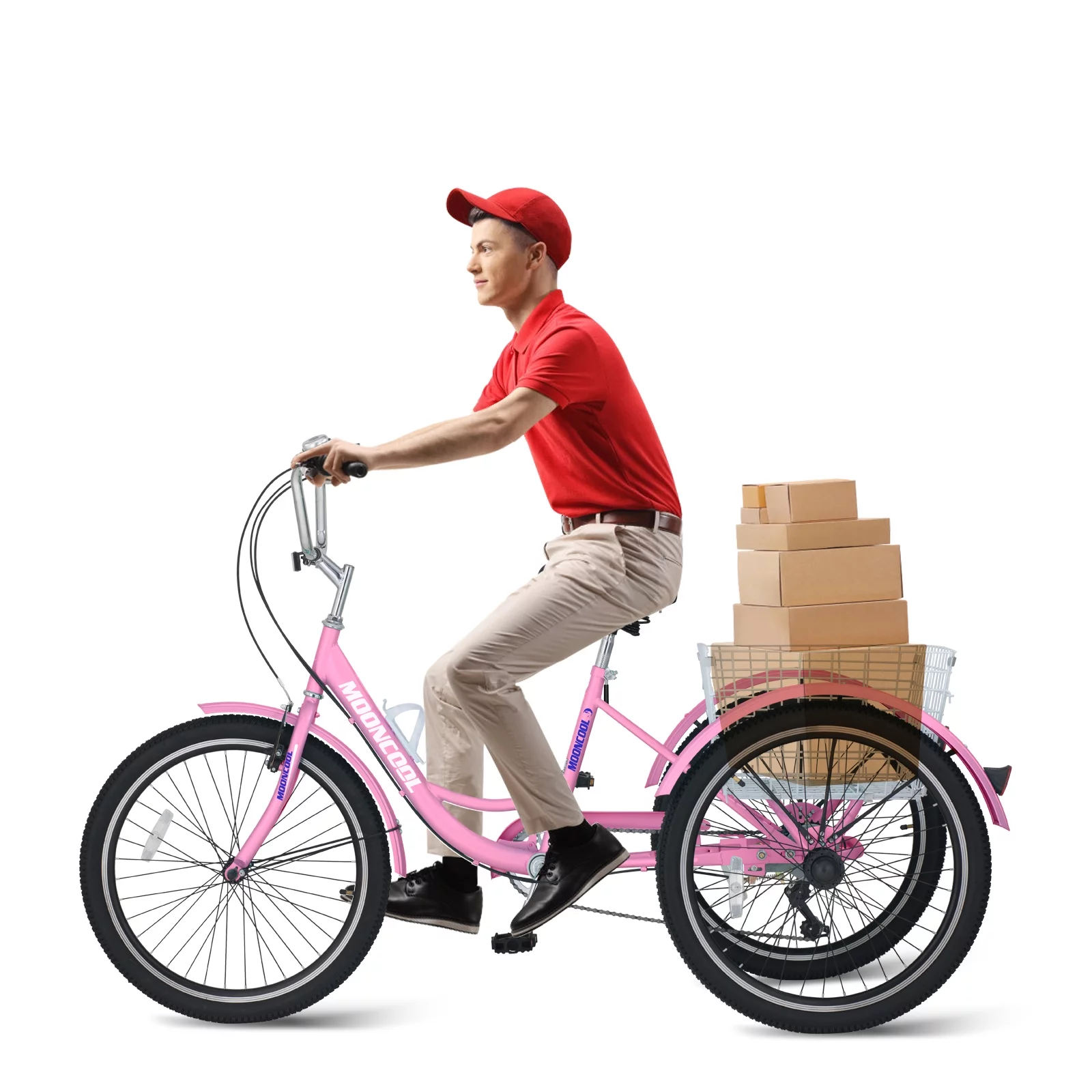 ABORON Adult Tricycles, 7 Speed Adult Trikes 20/24/26 inch 3 Wheel Bikes, Cruise Bike with Basket for Seniors, Women, Men for Recreation, Shopping, Multiple Colors