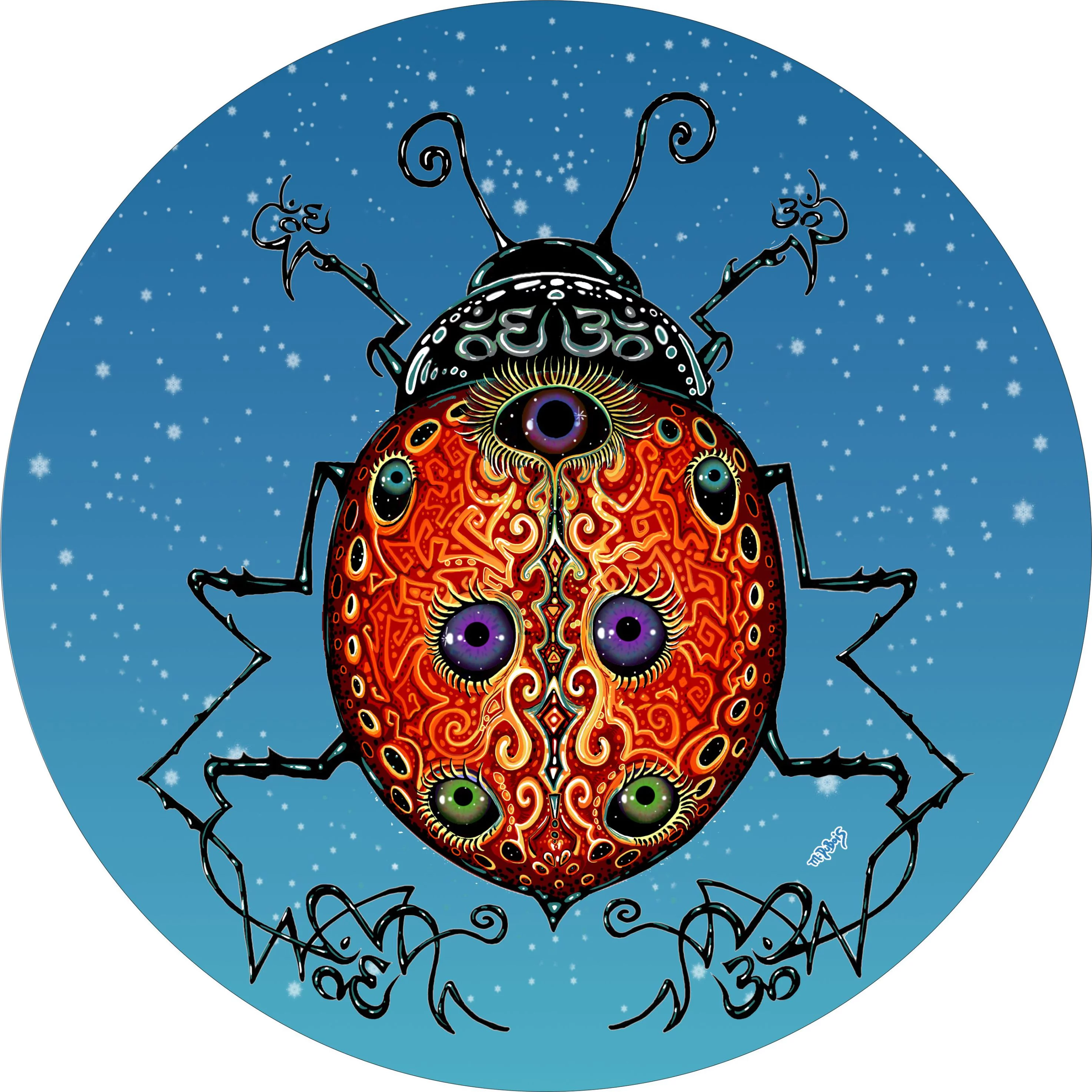 Tire Cover Central Yoga Bug Black Vinyl (Select Size/Camera in Menu) 255/70r18