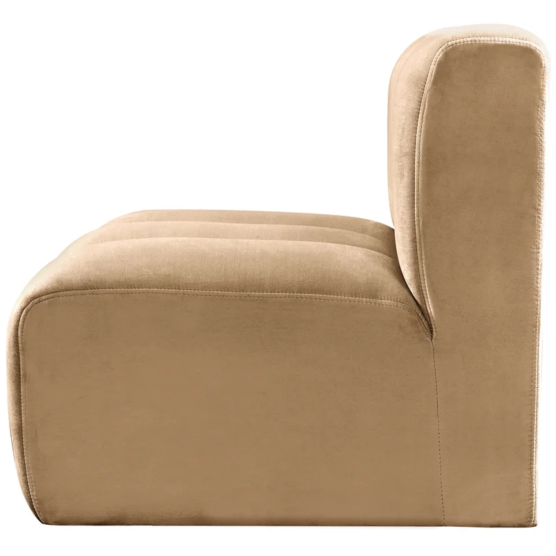 Meridian Furniture Arc Camel Velvet Straight Chair