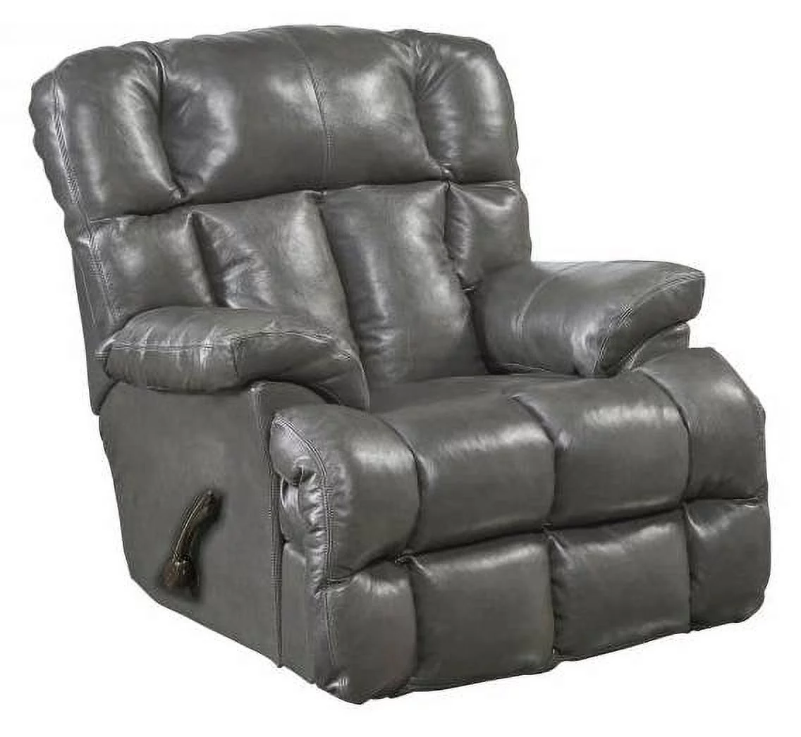 Chaise Rocker Recliner in Steel Finish
