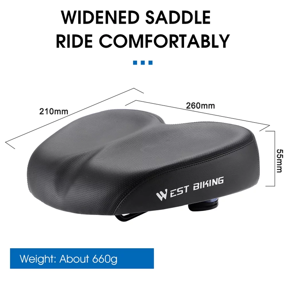 WEST BIKING Bicycle saddle,Thicken Road Bike Saddle Soft Widen Distance Widen Thicken Road Bike Cushion Soft Widen Thicken Leeofty