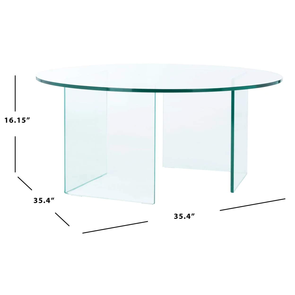 SAFAVIEH Bexon Tempered Glass Coffee Table Clear COF7301A-2BX