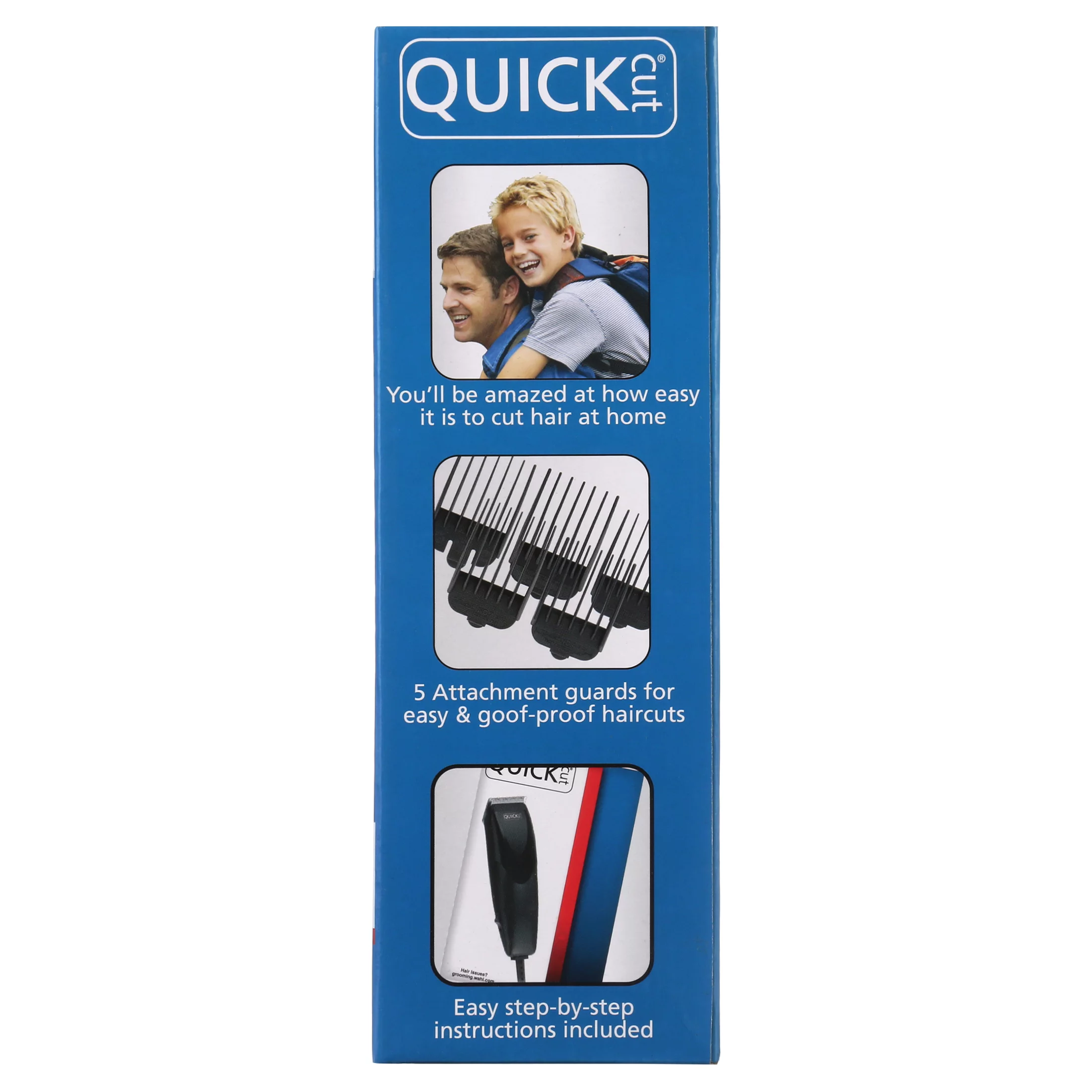 Quick Cut Hair Cutting Kit, 10 Piece Set with Clipper, Styling Guide, Blade Guard, English & Spanish Instructions, 9314-1501