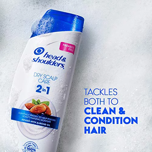 Head and Shoulders Dry Scalp Care Anti-Dandruff 2 in 1 Shampoo & Conditioner, 32.1 fl oz, Pack of 4, (Packaging May Vary)