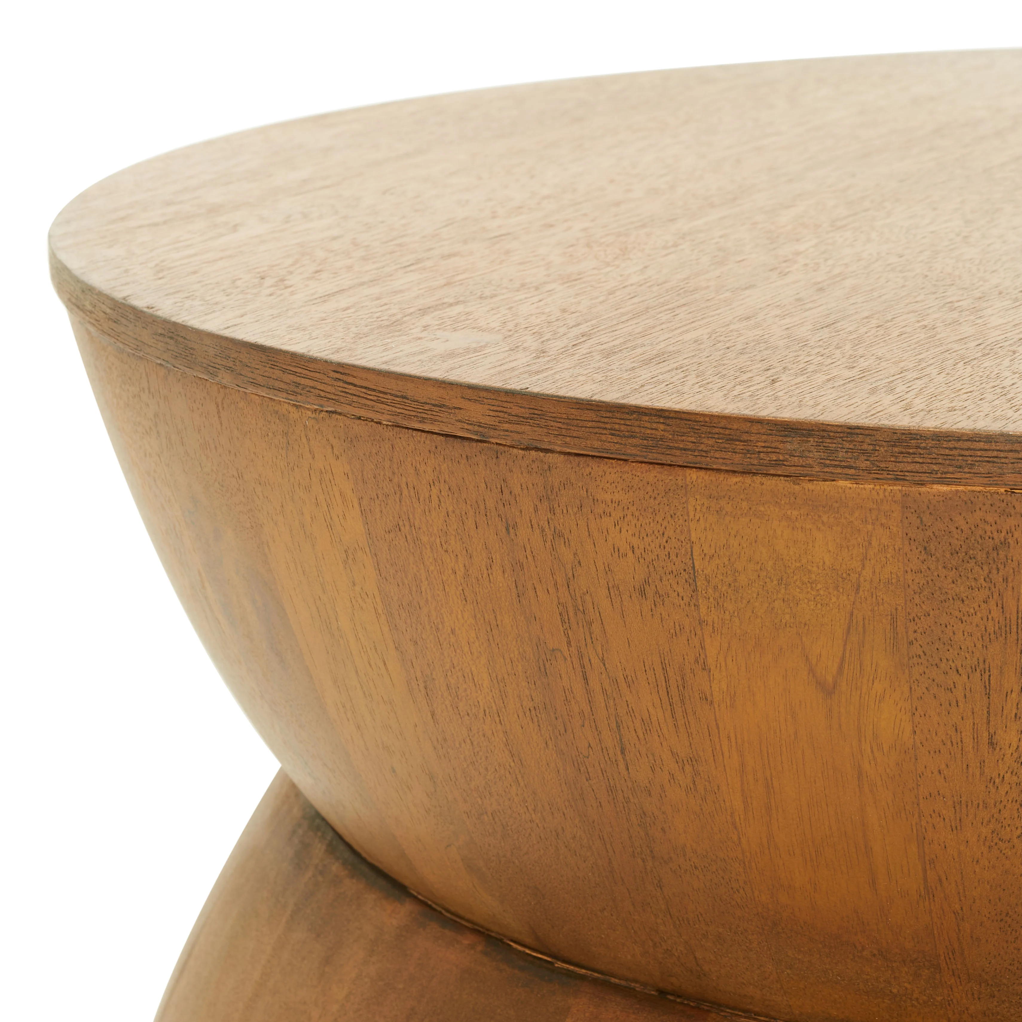 SAFAVIEH Alecto Modern Natural Finish Round Wood Coffee Table (30 in. W x 30 in. D x 14 in. H)