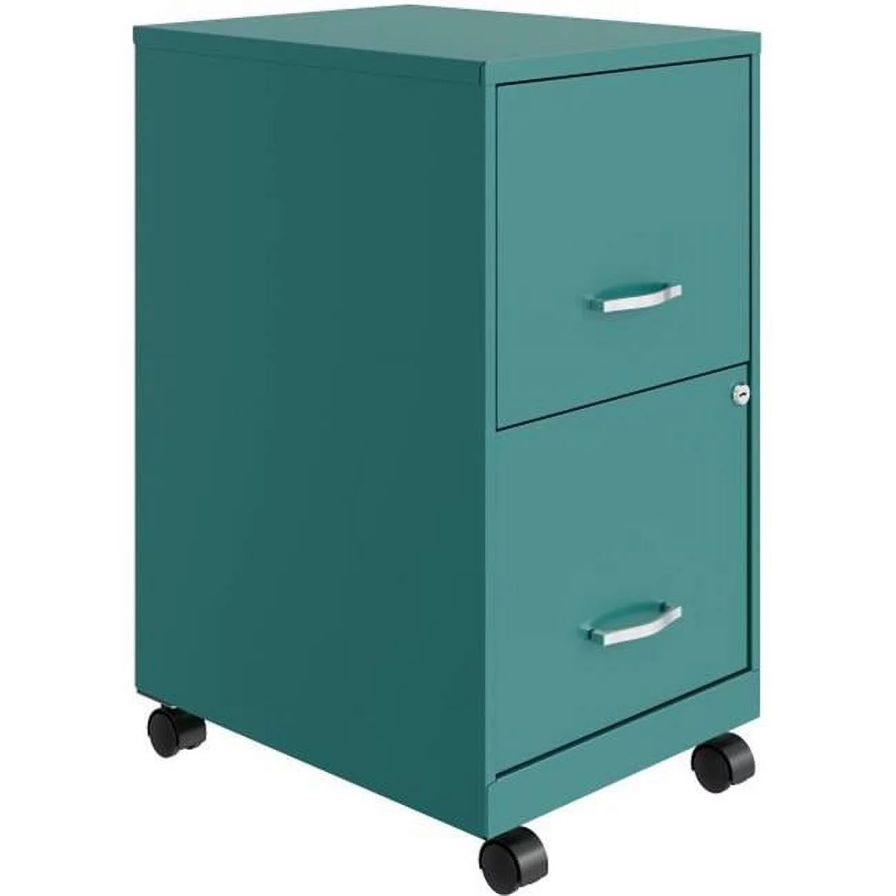 Lorell LLR00061TL Soho 2 Draw Mobile File Cabinet, Teal