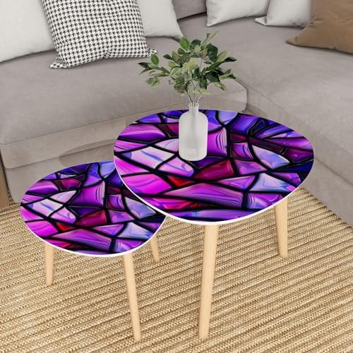 CHGBVC Small Coffee Nesting  Abstract Stained Glass Mosaic Triangle End  Center   Modern   Room Bedroom Balcony