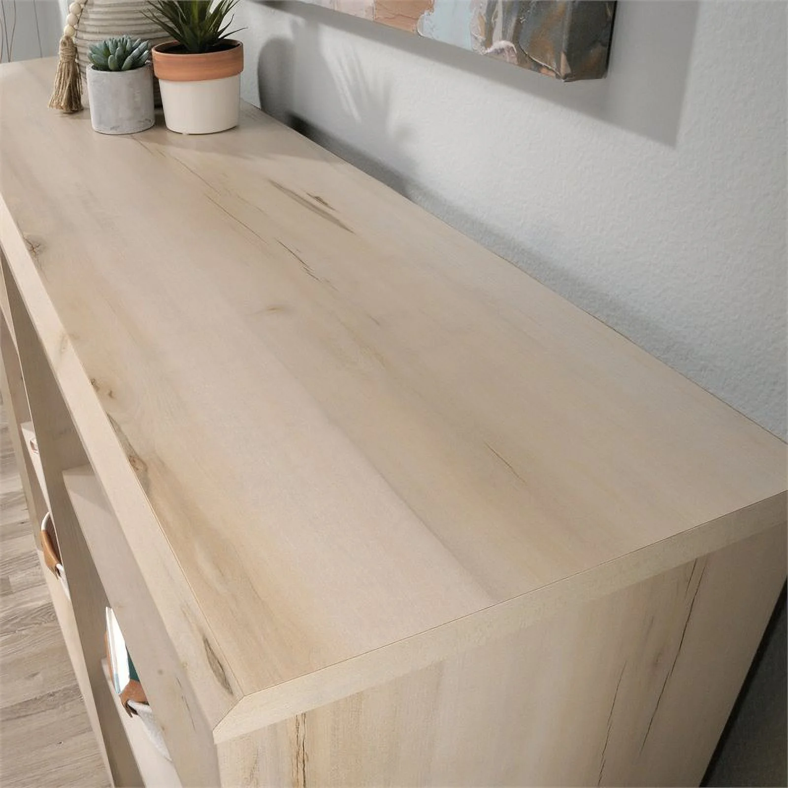 Pemberly Row Mid-Century Engineered Wood Bookcase in Pacific Maple