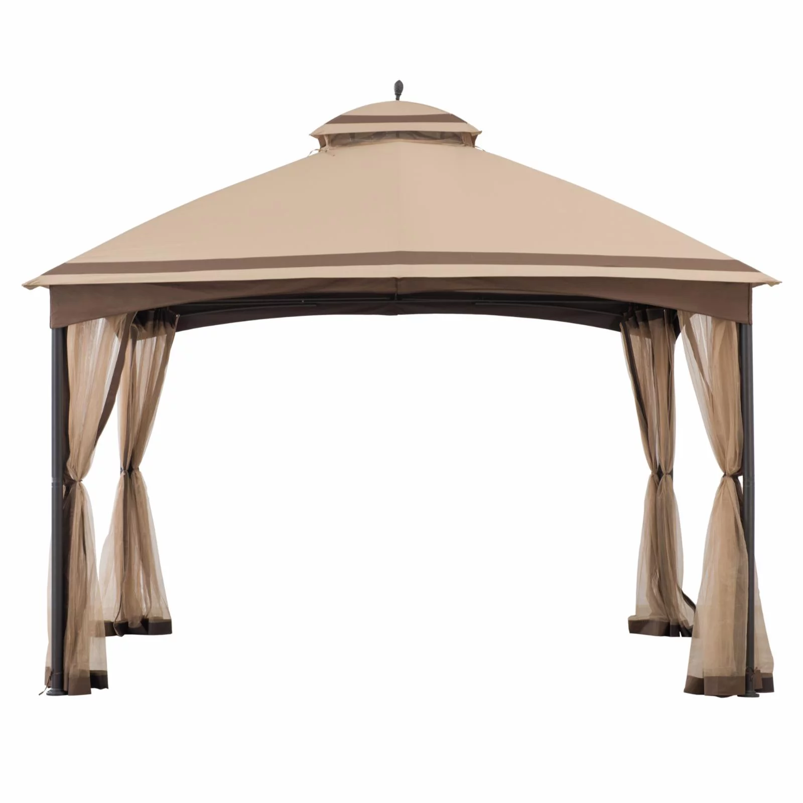 Sunjoy 2 Tone Striped 10.5 x 13 ft. 2 Tier Fabric Topped Steel Gazebo
