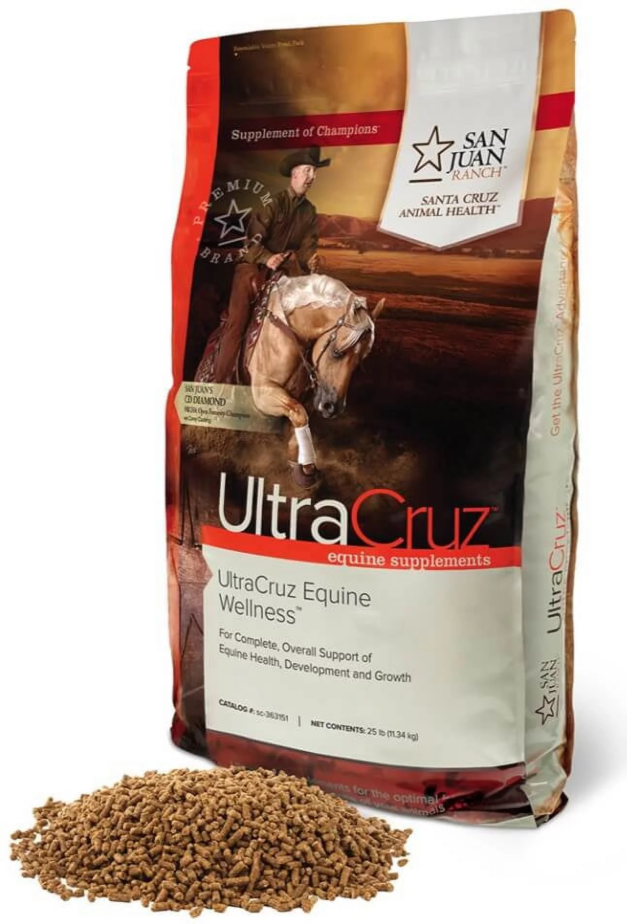 UltraCruz Equine Wellness Supplement for Horses 25 lb, Pellet (82 Day Supply)