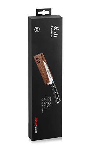Cangshan TS Series 1020823 Swedish 14C28N Steel Forged 5-Inch Santoku Knife and Wood Sheath Set