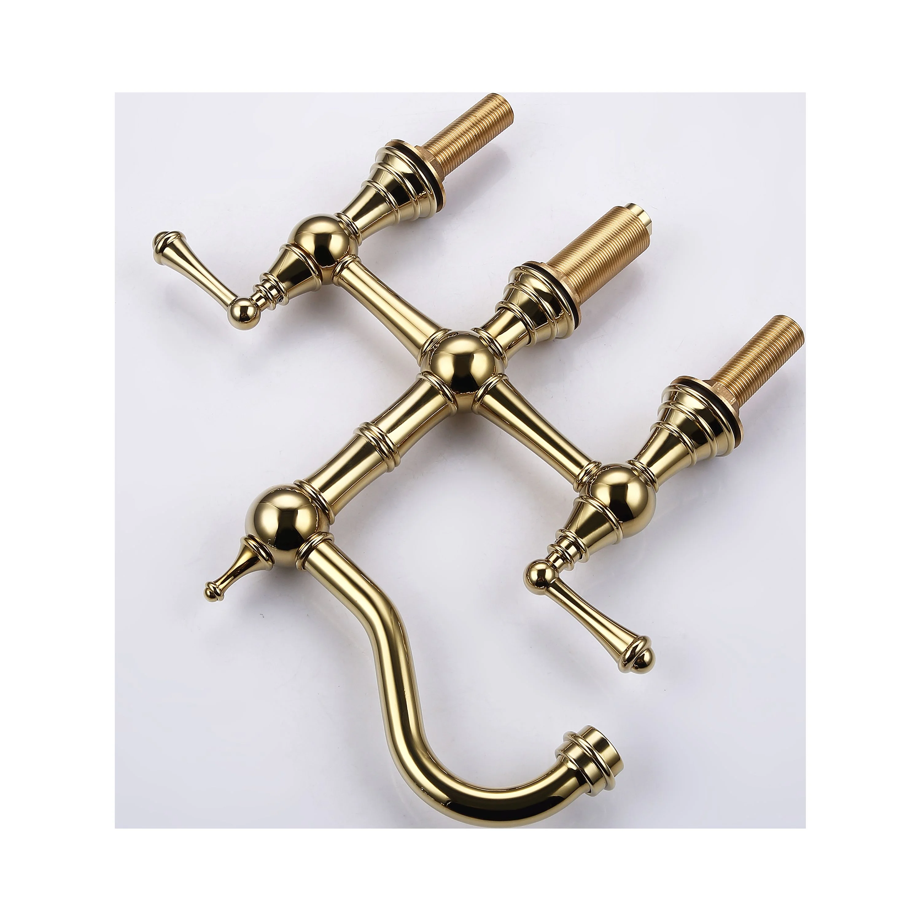 Bridge Dual Handles Kitchen Faucet With Pull-Out Side Spray in