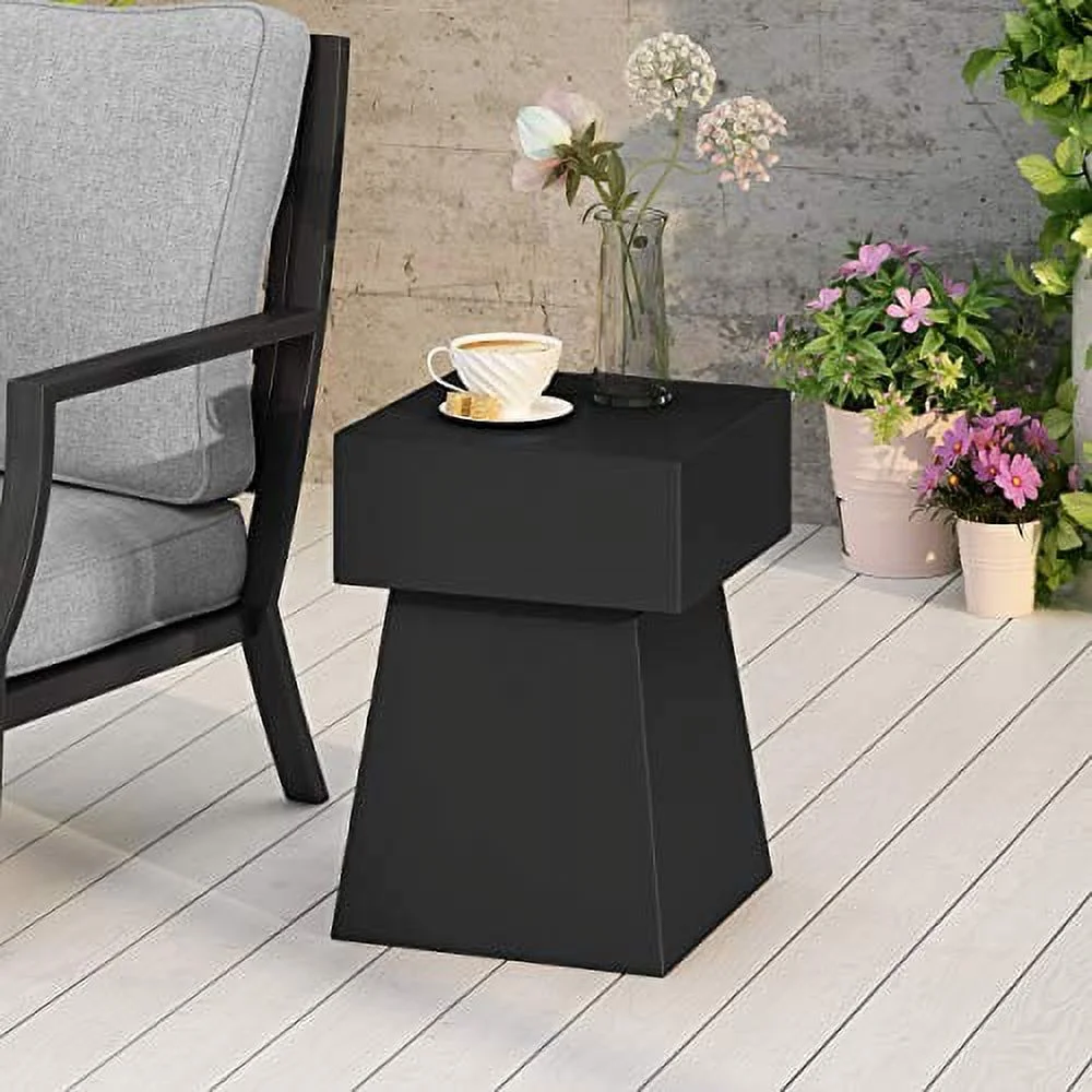 Christopher Knight Home 312612 Jack Outdoor Modern Side Table, Matte Black