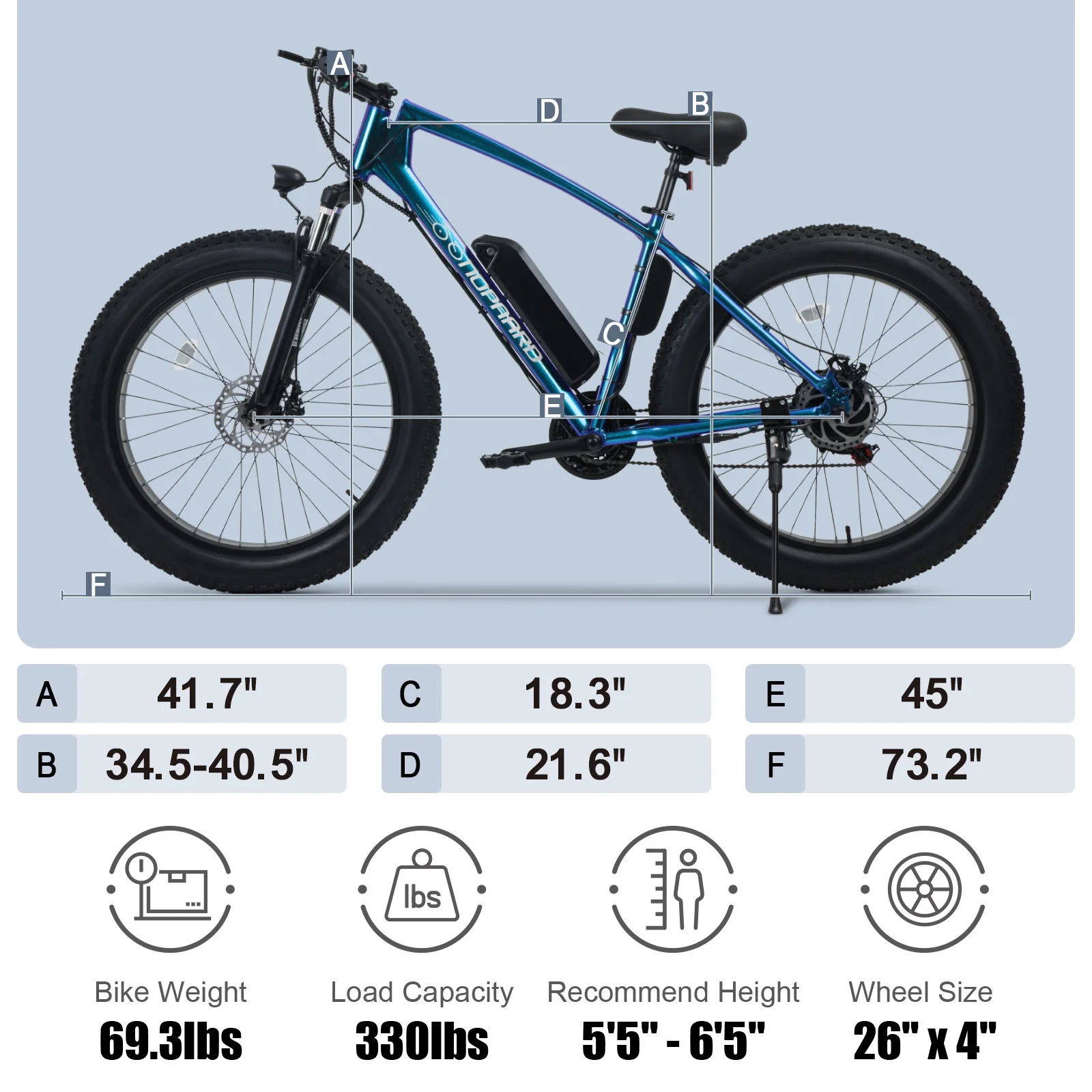 NOPAARD Fat Tire Electric Bike for Adults, 26