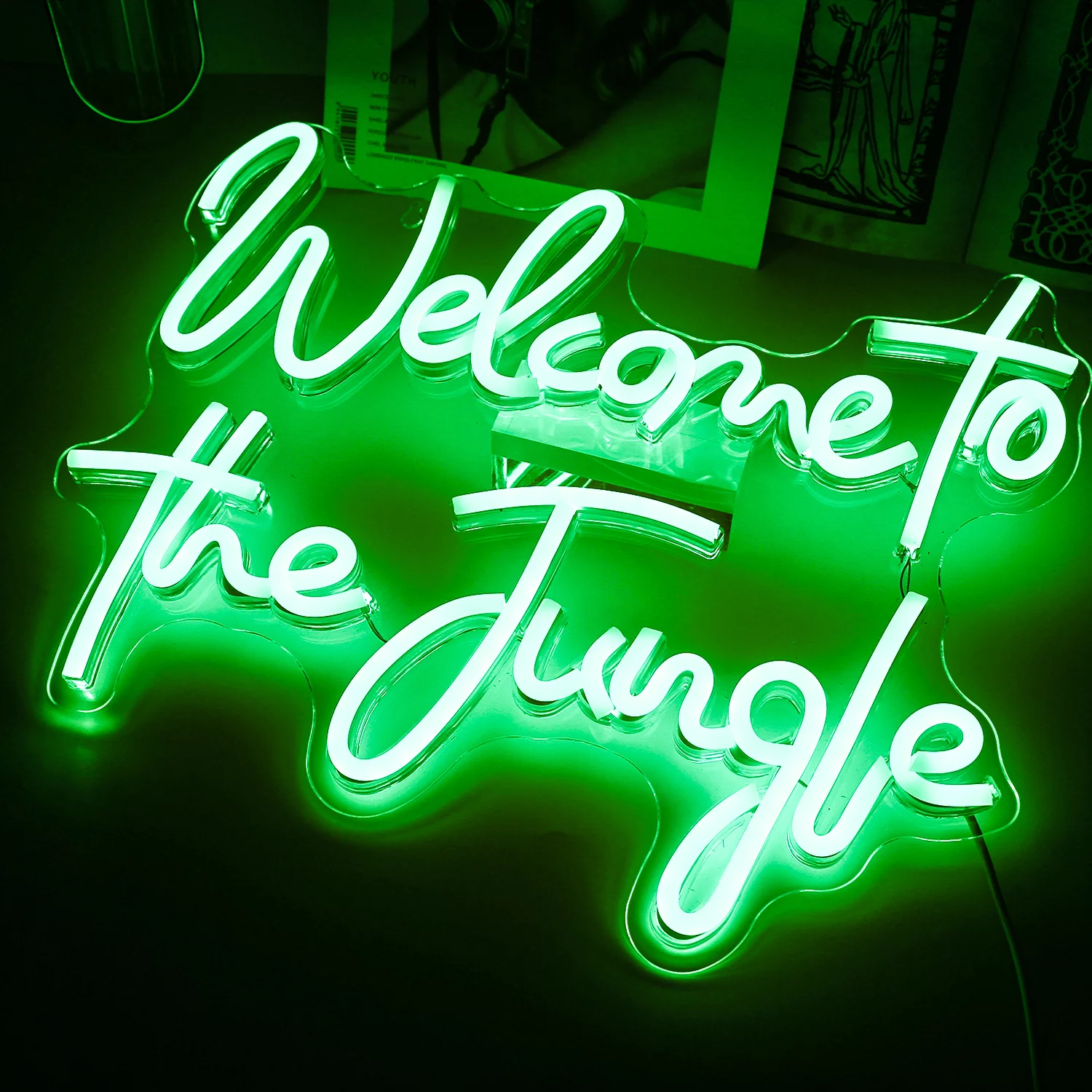 Wanxing Welcome to the Jungle LED Neon Light Signs USB Power for Bedroom Bar Club Party Wedding Wall Decoration