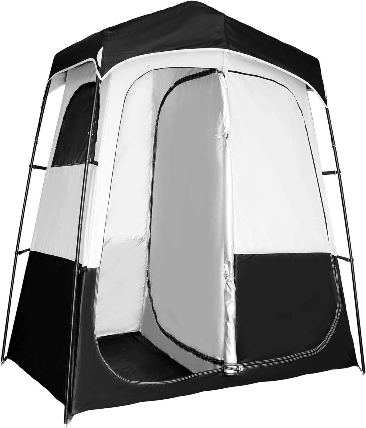 REDCAMP Camping Shower Tent 2 Rooms, Portable Outdoor Privacy Shelter Changing Room Tent, Perfect for Portable Toilet, Camping, Dressing, Bathroo