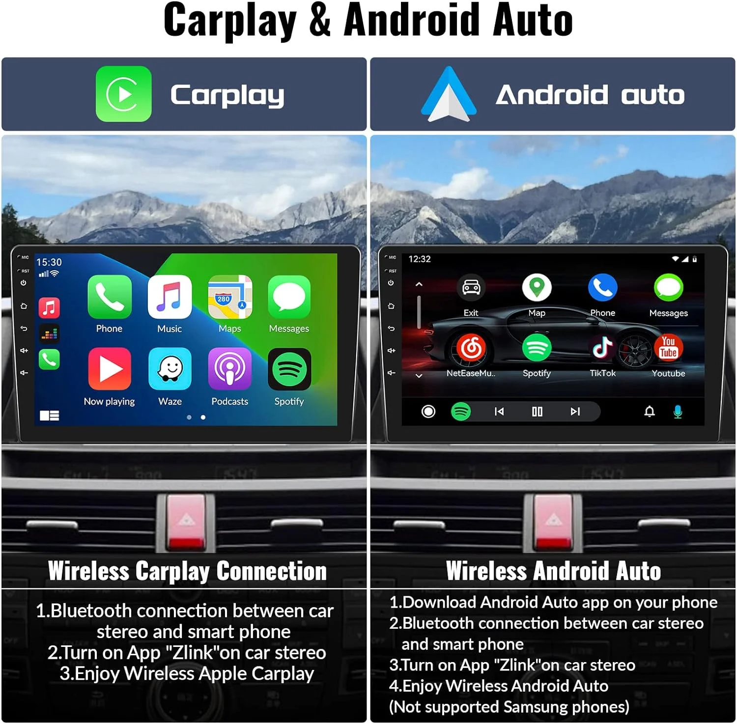 THONZER  Car Stereo Radio for Honda Accord 8th 2008-2013 Android 8 Core Car Stereo 10.1 Inch Touch Screen with CarPlay Android Auto Bluetooth 5.0 GPS Navigation 4G WiFi  Backup Camera（4G+64G）