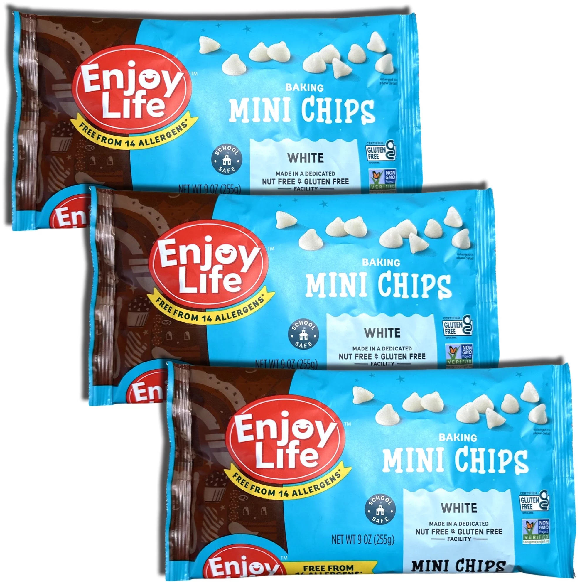 (5 pack) White Chocolate Mini Baking Chips, Allergen Free, School Approved | 9 Ounce | Value Pack of 3